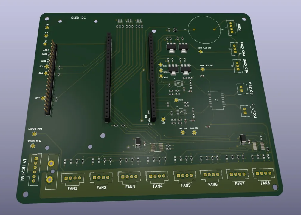 3D render of the Gen 11 BMS controller board layout