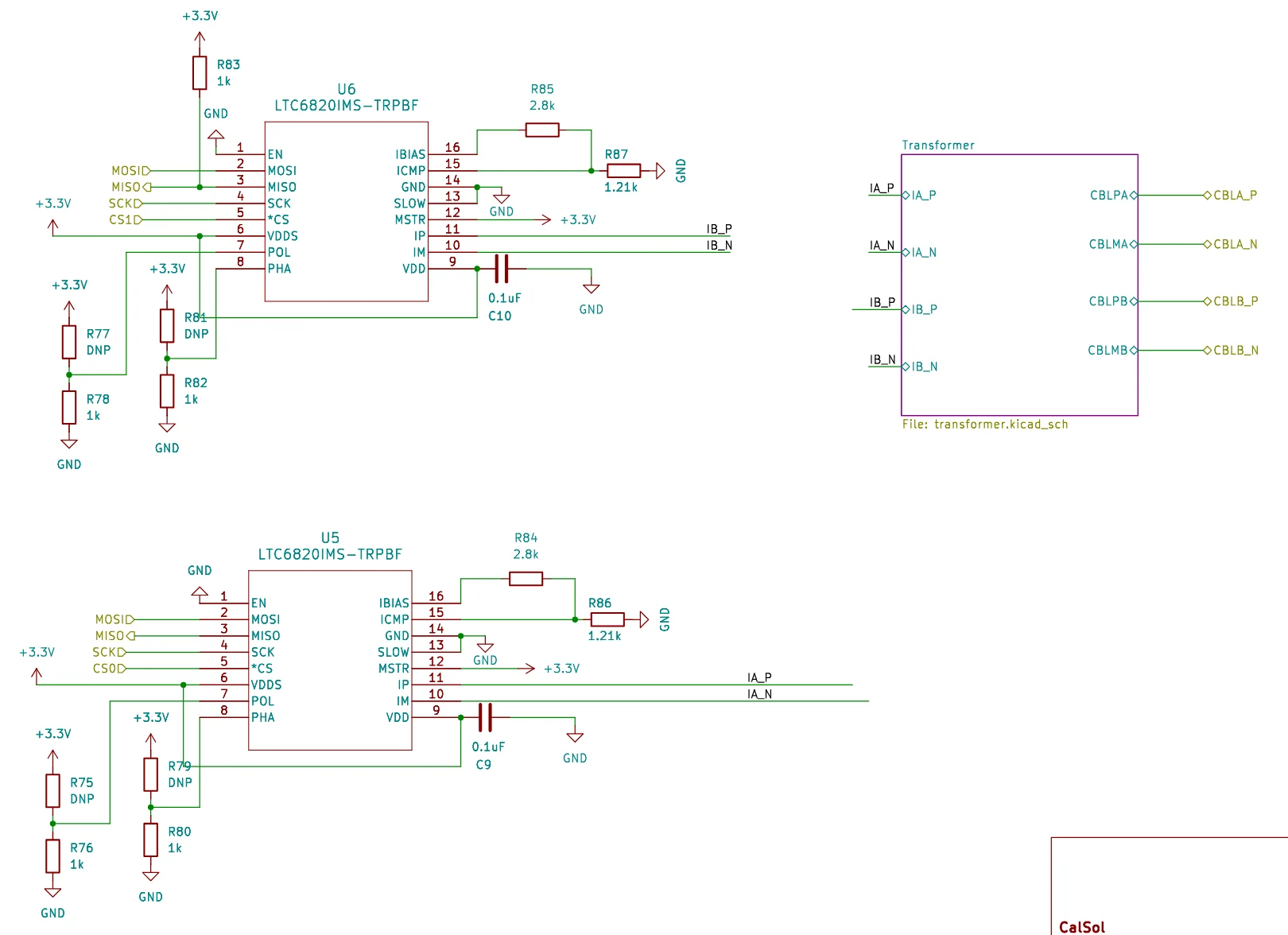 Dual LTC6820 isoSPI master schematic